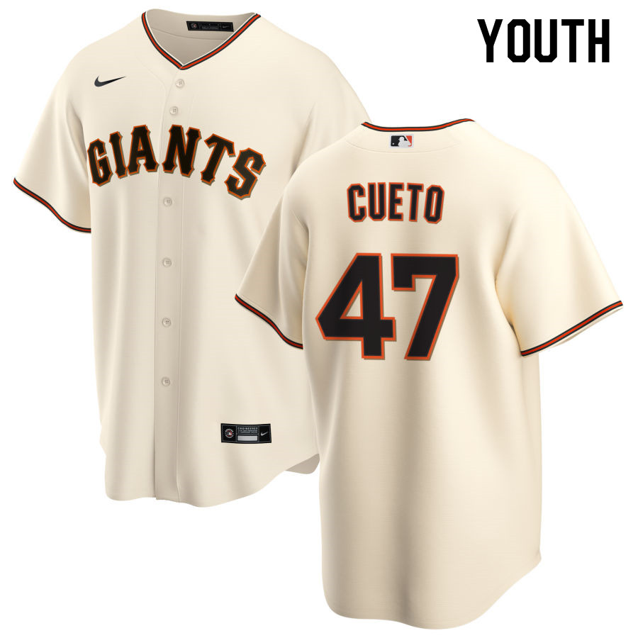 Nike Youth #47 Johnny Cueto San Francisco Giants Baseball Jerseys Sale-Cream